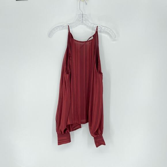 Lush Sparkly Red Cold Shoulder Top Size Small - Picture 2 of 7